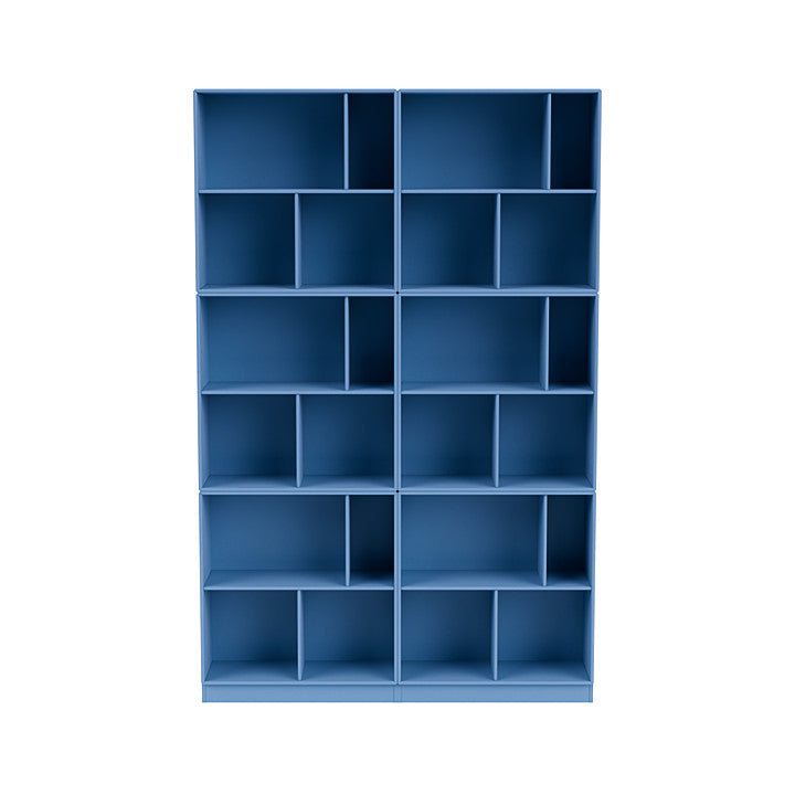 Montana Lesen Sie ein geräumiges Bücherregal mit 7 cm Sockel, Azure Blue