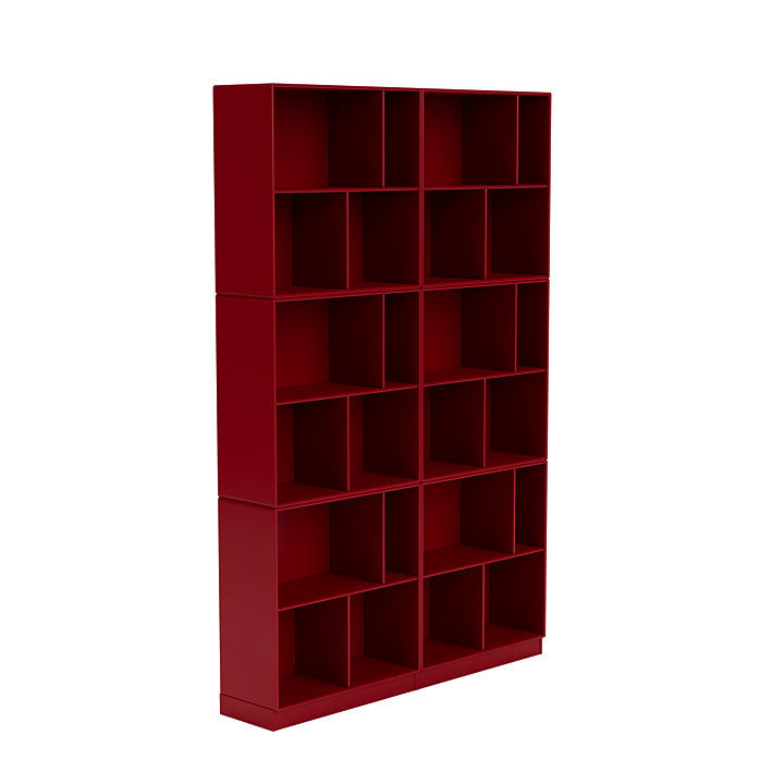 Montana Lire la bibliothèque spacieuse avec du socle de 7 cm, Betroot Red