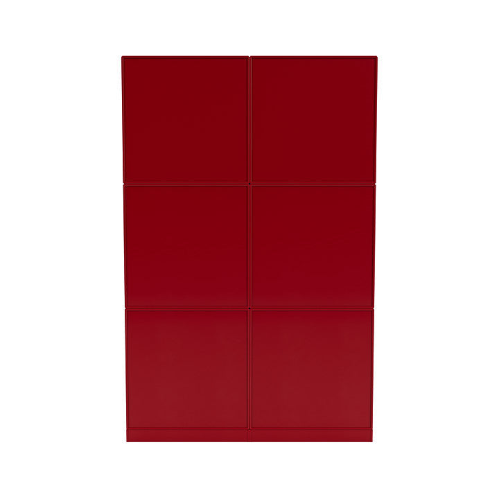 Montana Read Spacious Bookshelf With 7 Cm Plinth, Beetroot Red