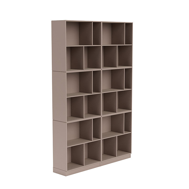 Montana lees de ruime boekenplank met 7 cm plint, paddenstoelbruin