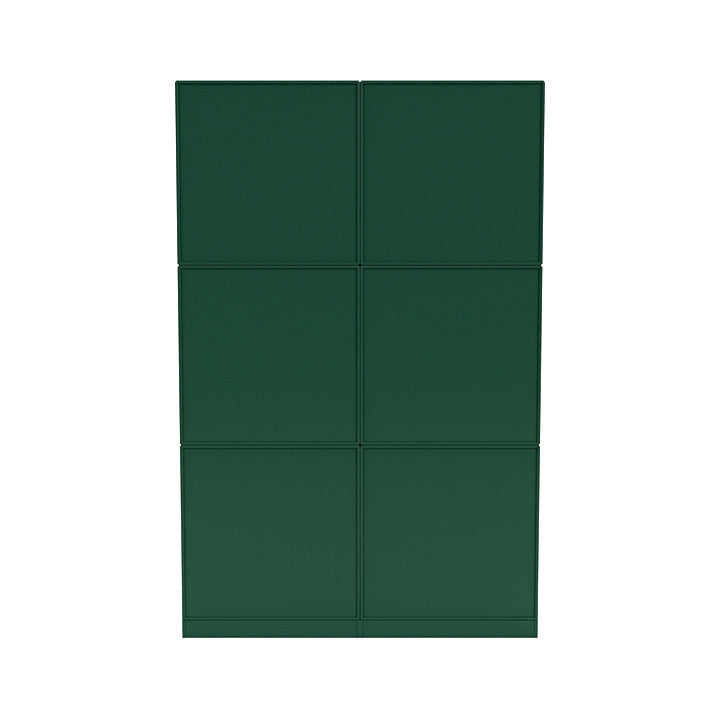 Montana lees de ruime boekenplank met 7 cm plint, Pine Green