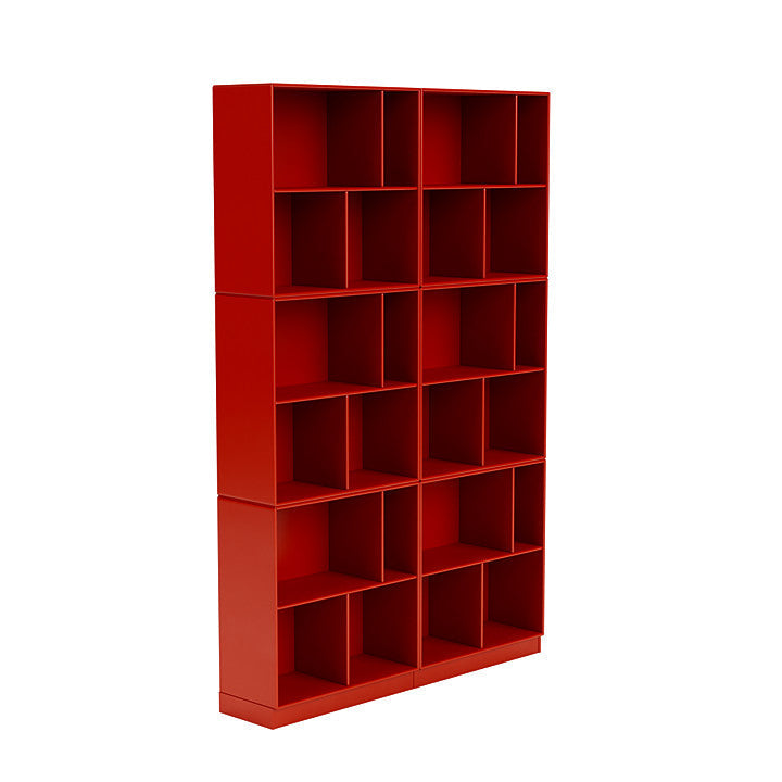 Montana Lesen Sie ein geräumiges Bücherregal mit 7 cm Sockel, Hagebutte rot