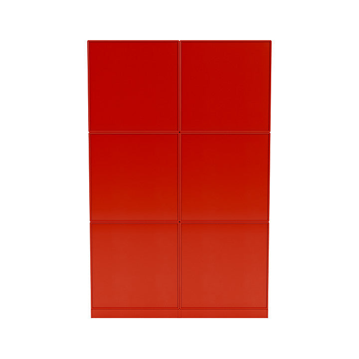 Montana Lire une étagère spacieuse avec du socle de 7 cm, Rosehip Red