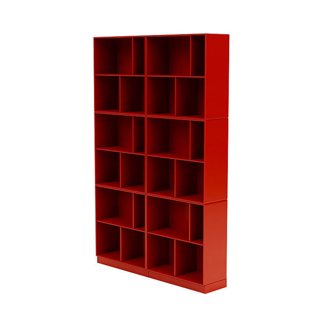 Montana Lesen Sie ein geräumiges Bücherregal mit 7 cm Sockel, Hagebutte rot