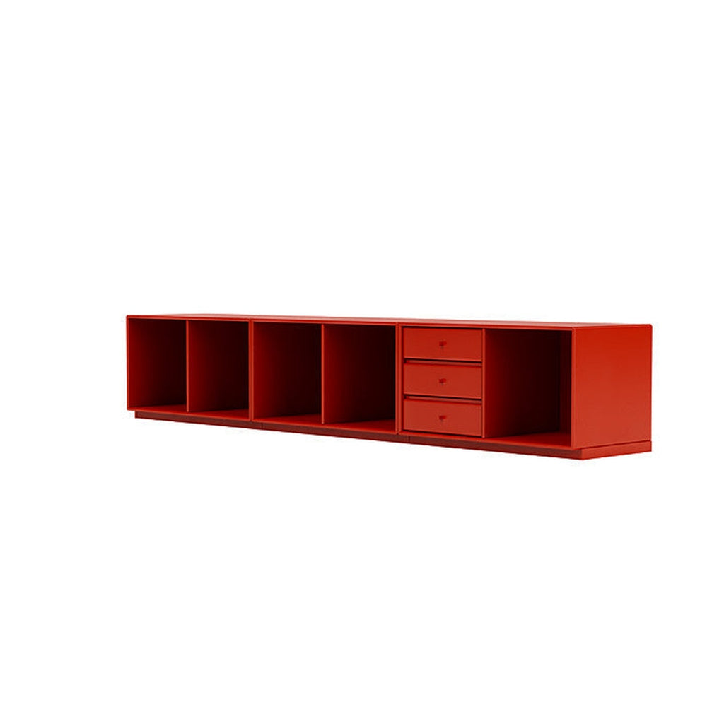 Montana Rest Bench med 3 cm sokkel, Rosehip Red