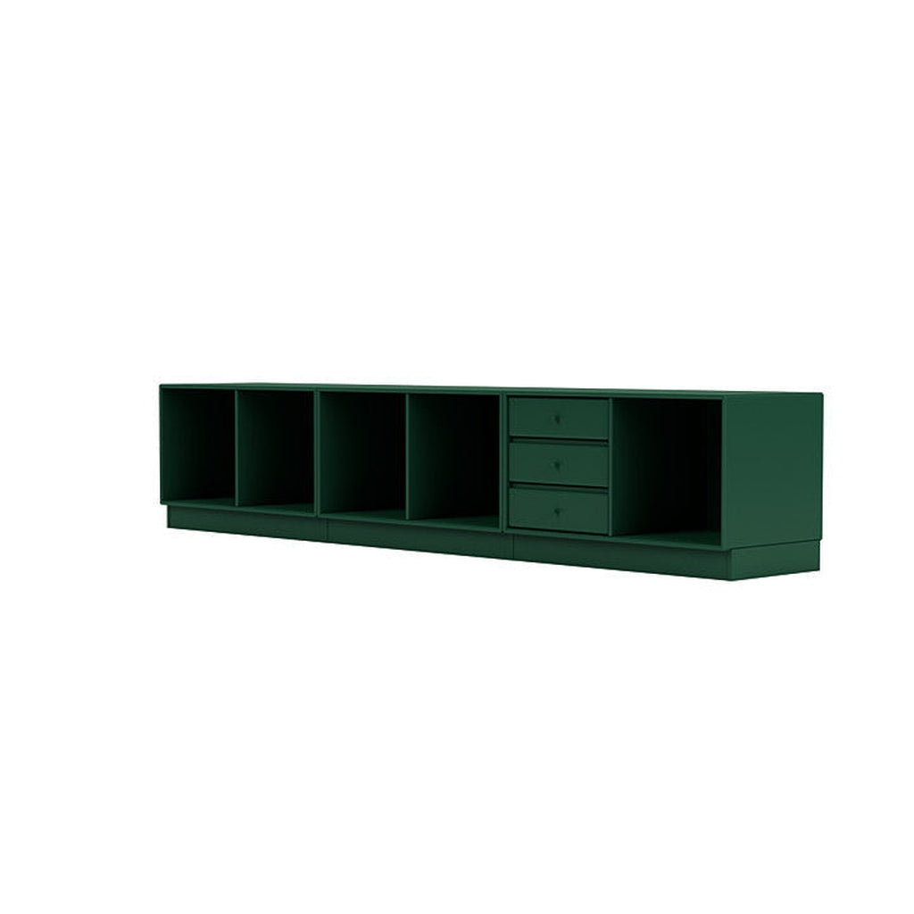 Banco de descanso Montana con zócalo de 7 cm, Pine Green