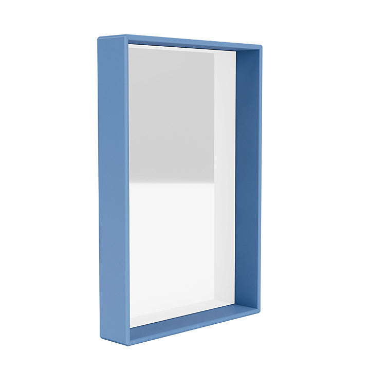 Montana Shelfie Mirror med hylleramme, Azure Blue