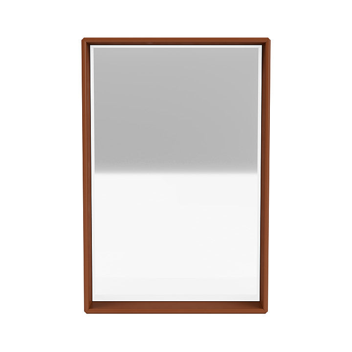 Montana Shelfie Mirror met plankframe, hazelnootbruin