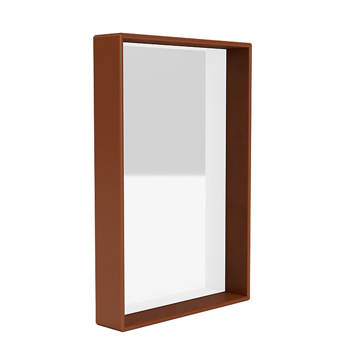 Montana Shelfie Mirror met plankframe, hazelnootbruin