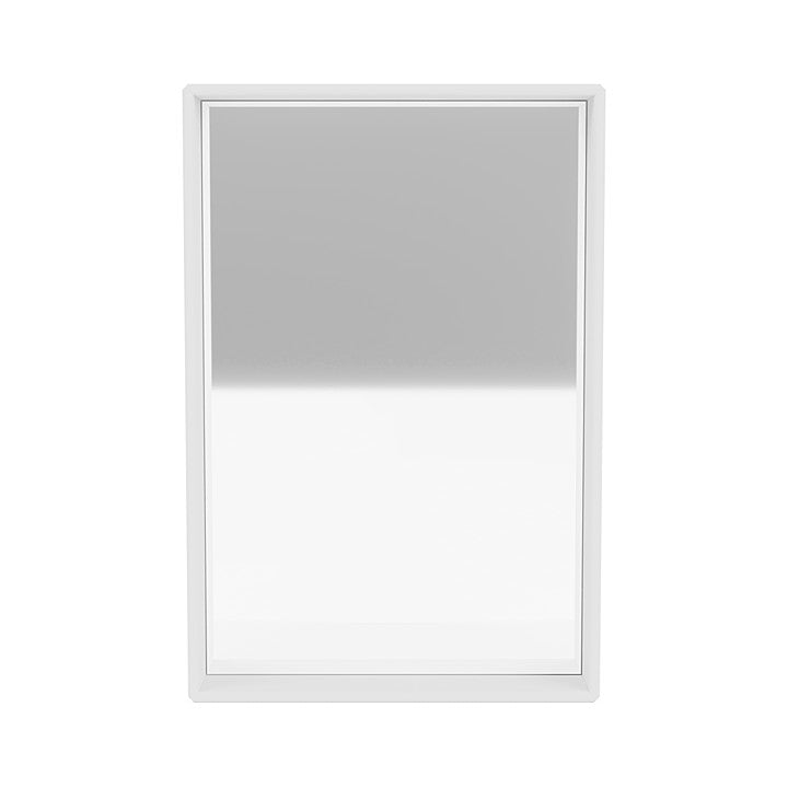 Montana Shelfie Mirror con marco de estante, nuevo blanco