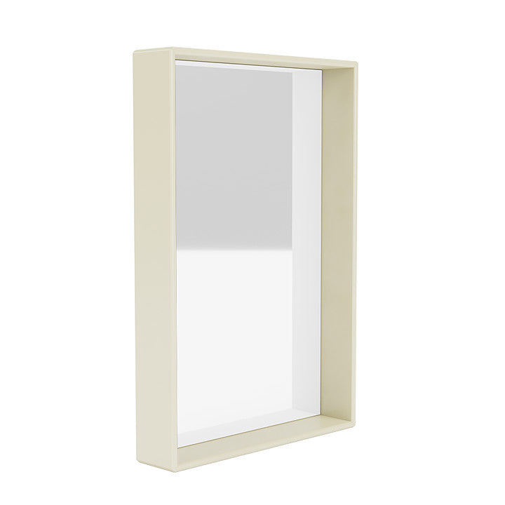 Montana Shelfie Specchio con cornice di scaffali, Bianco alla vaniglia