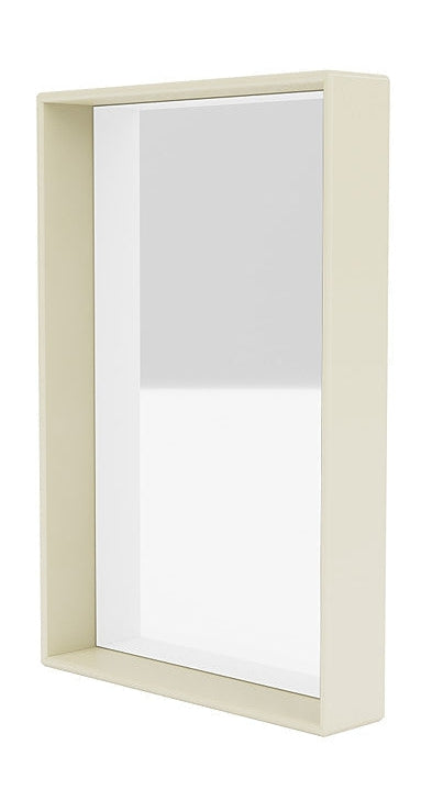 Montana Shelfie Mirror med hyldestamme, Vanilla White