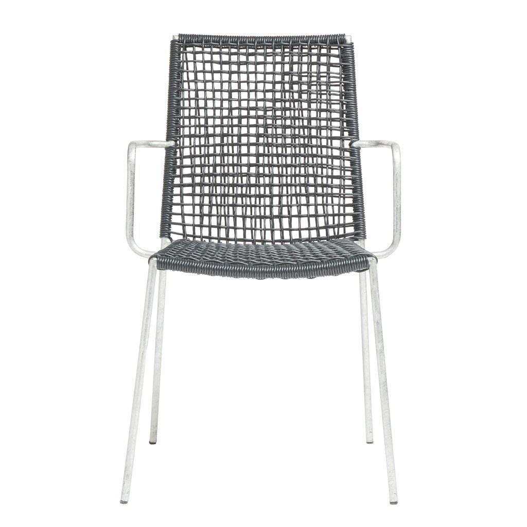 Muubs Riva椅子，黑色和镀锌椅