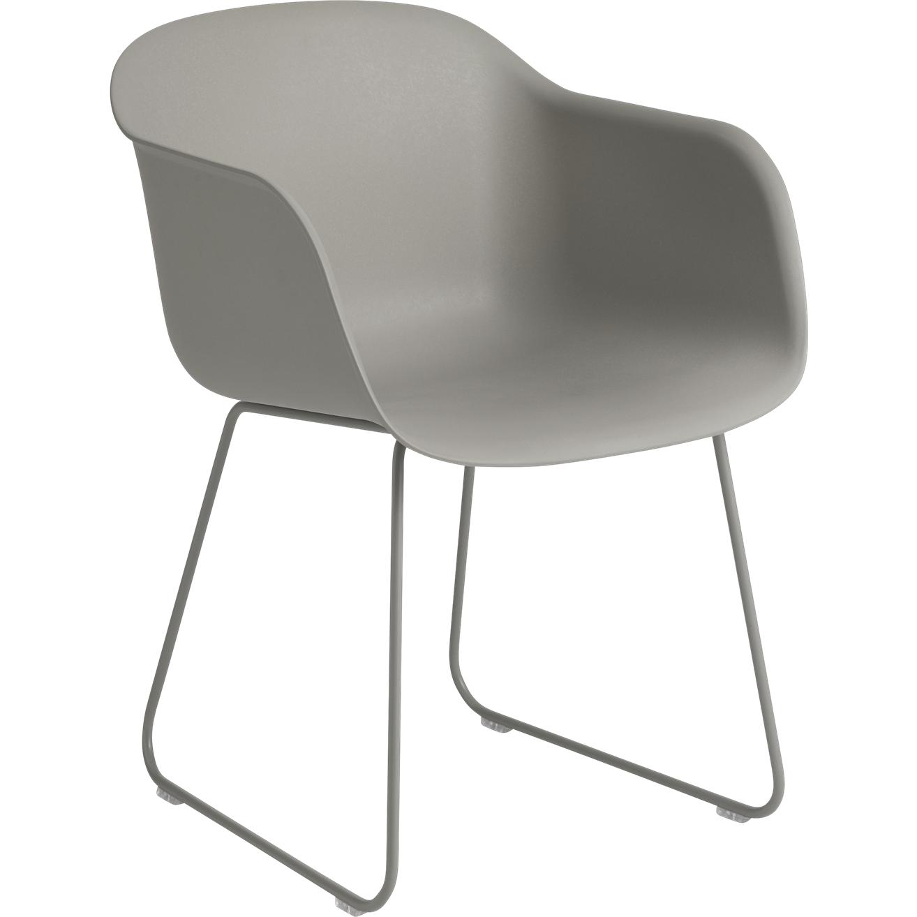 Base de trineo de sillón de fibra Muuto, asiento de fibra, gris