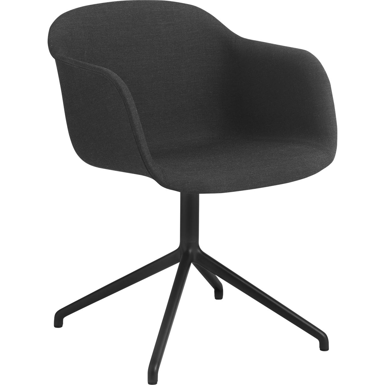Muuto Vezel fauteuil zwenkbasis, stoffen stoel, zwart