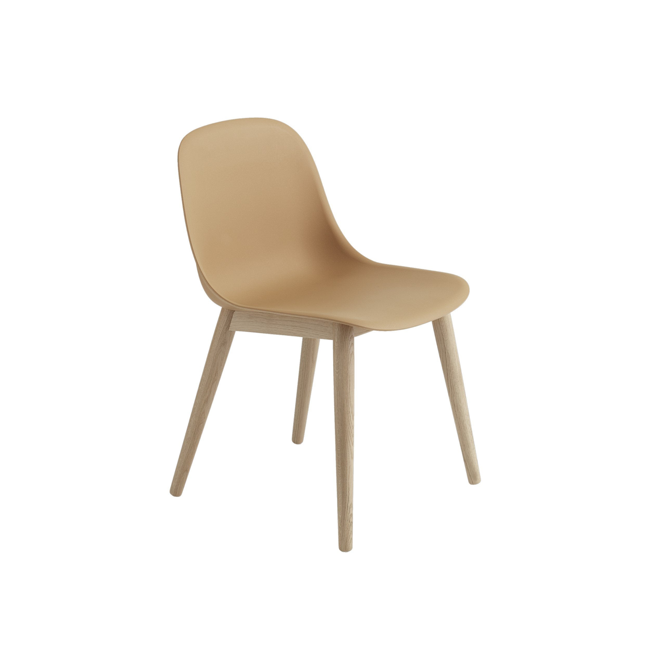 Muuto Joine en bois de chaise latéral en fibre, siège en fibre, marron