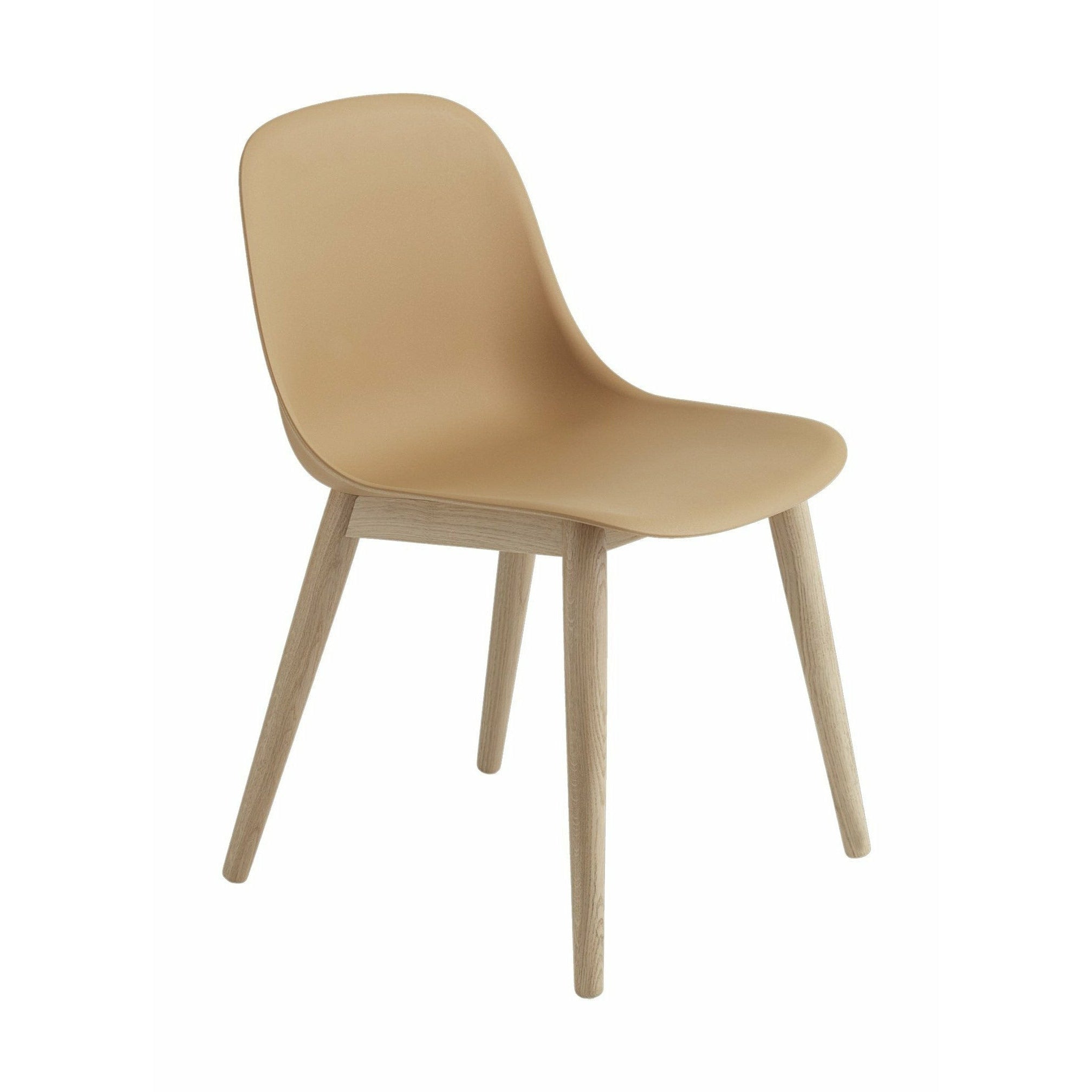 Muuto Joine en bois de chaise latéral en fibre, siège en fibre, marron