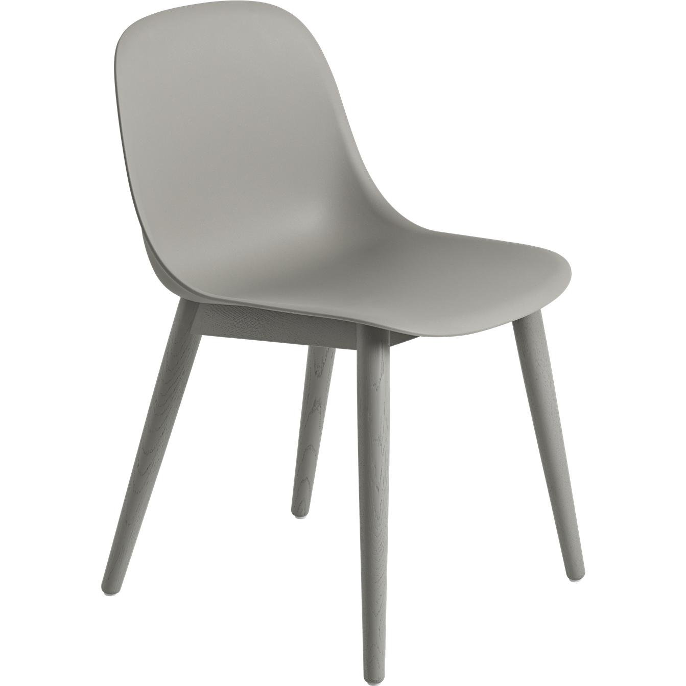 Muuto Joine en bois de chaise latéral en fibre, siège en fibre, gris