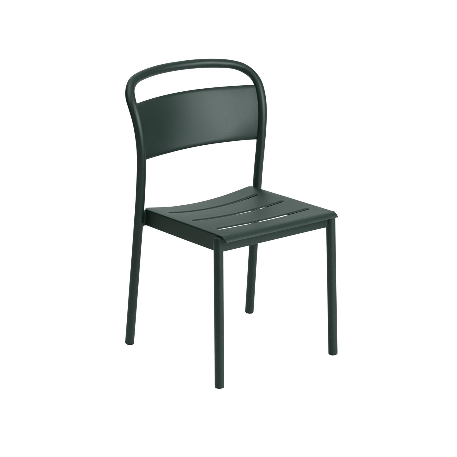 Muuto lineær stål sidestol, mørkegrønn