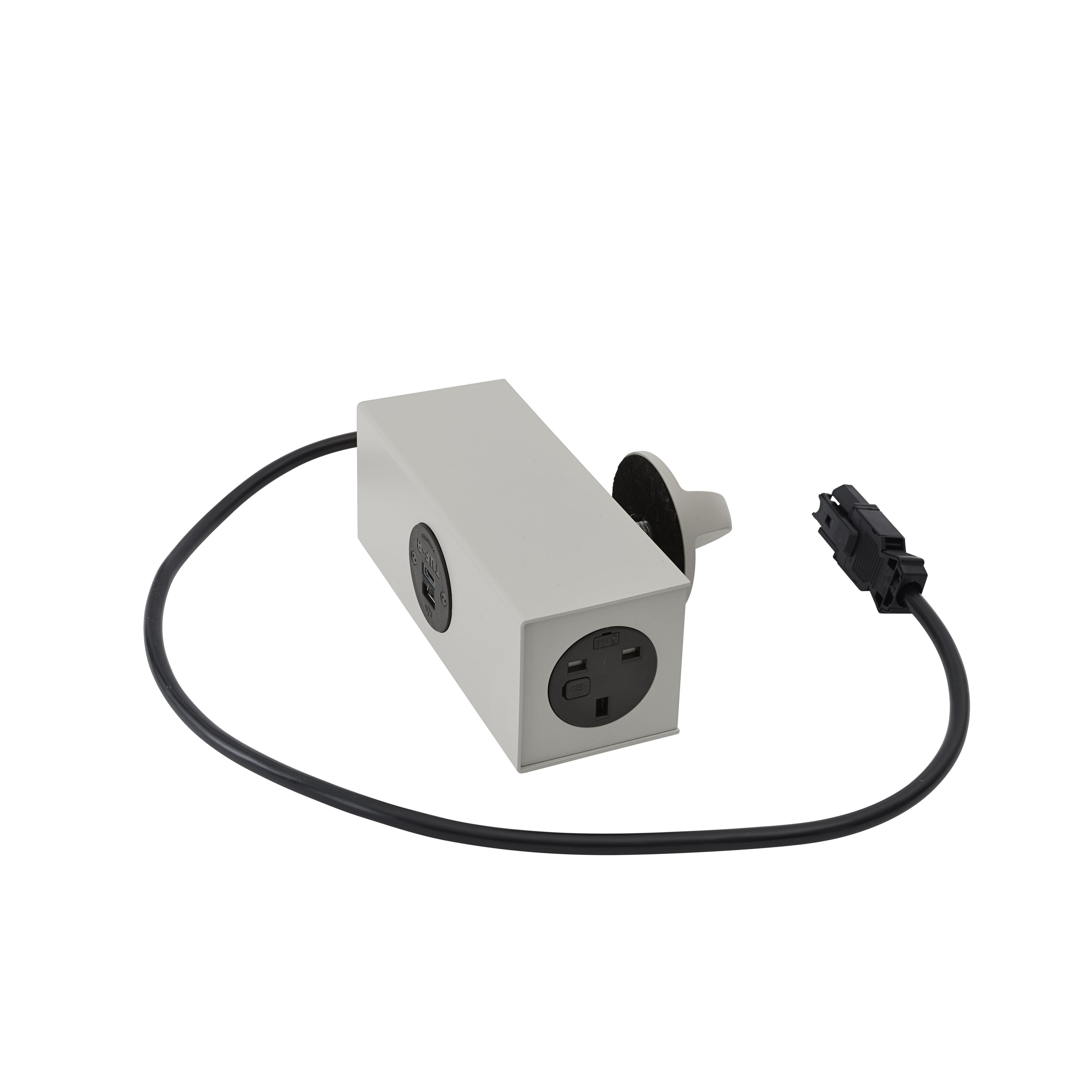 Muuto Lineaire systeemtabel Power Outlet, grijs