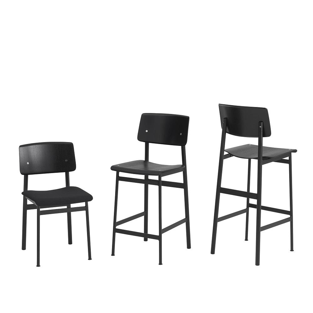 Muuto Loft Bar椅橡木，H 75厘米，黑色