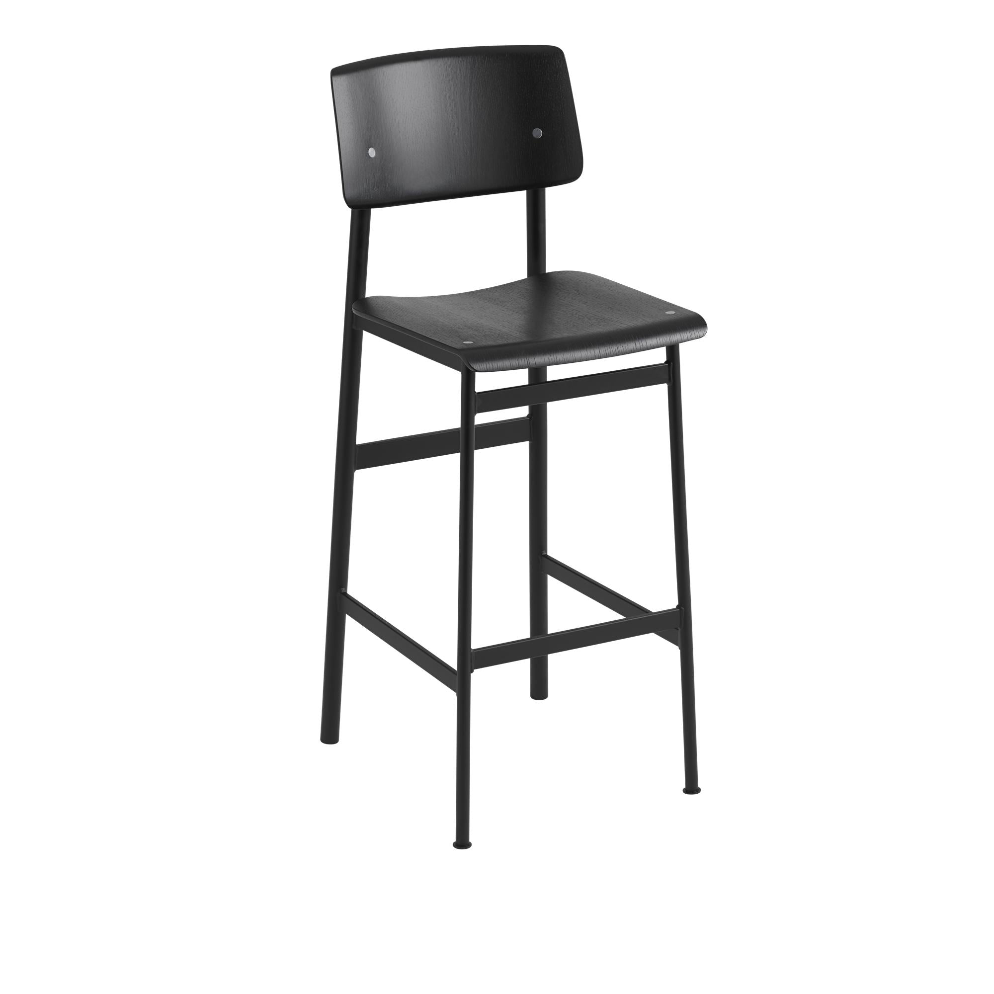 Muuto loft bar silla roble, h 75 cm, negro
