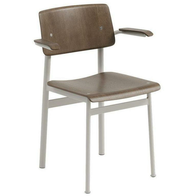 Sedia a soppalco Muuto con bracciolo, quercia color marrone/grigio