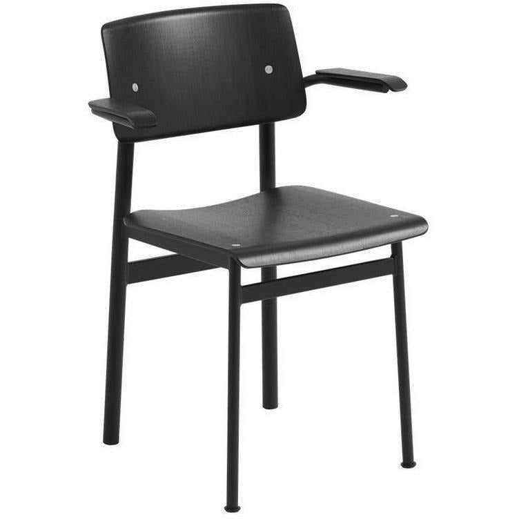 Muuto Chaise loft avec accoudoir, noir / noir