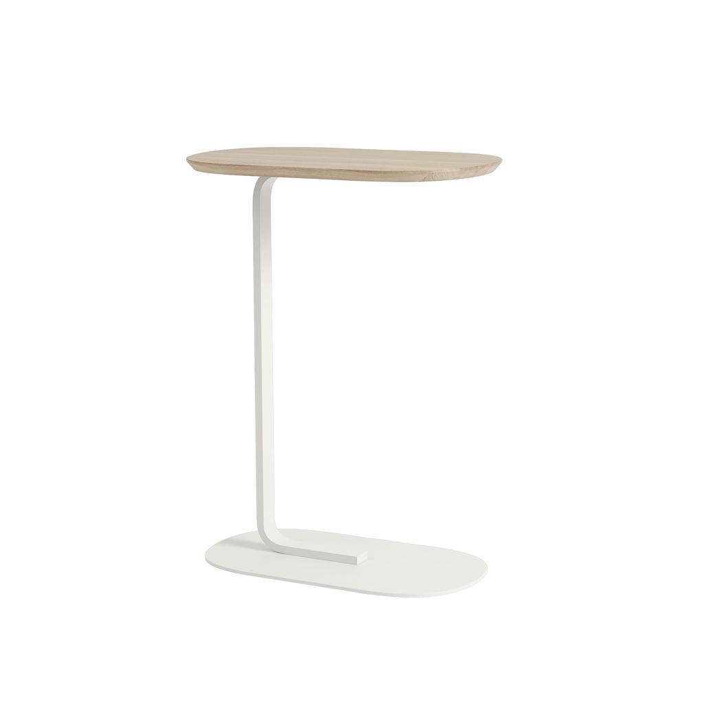 Muuto Reliez la table d'appoint H 73,5 cm, chêne massif / Off blanc