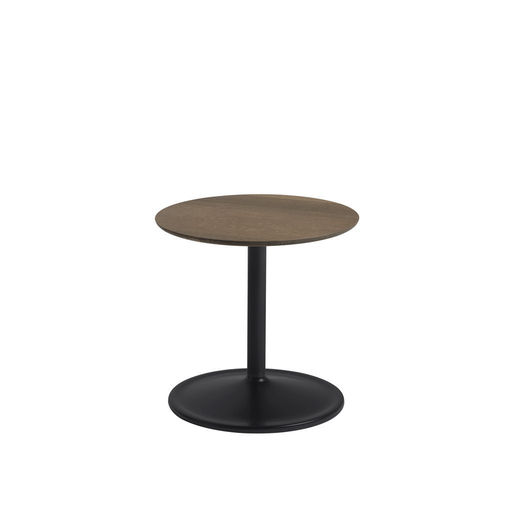 Muuto软边桌ØxH 41x40厘米，固体熏制橡木/黑色