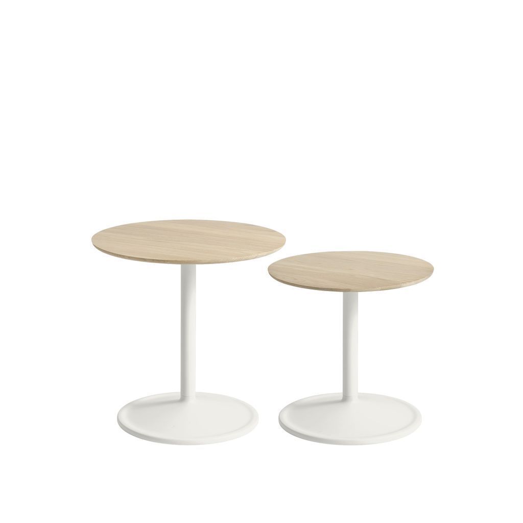 Muuto Table d'appoint souple Øx H 41x40 cm, chêne massif / Off blanc