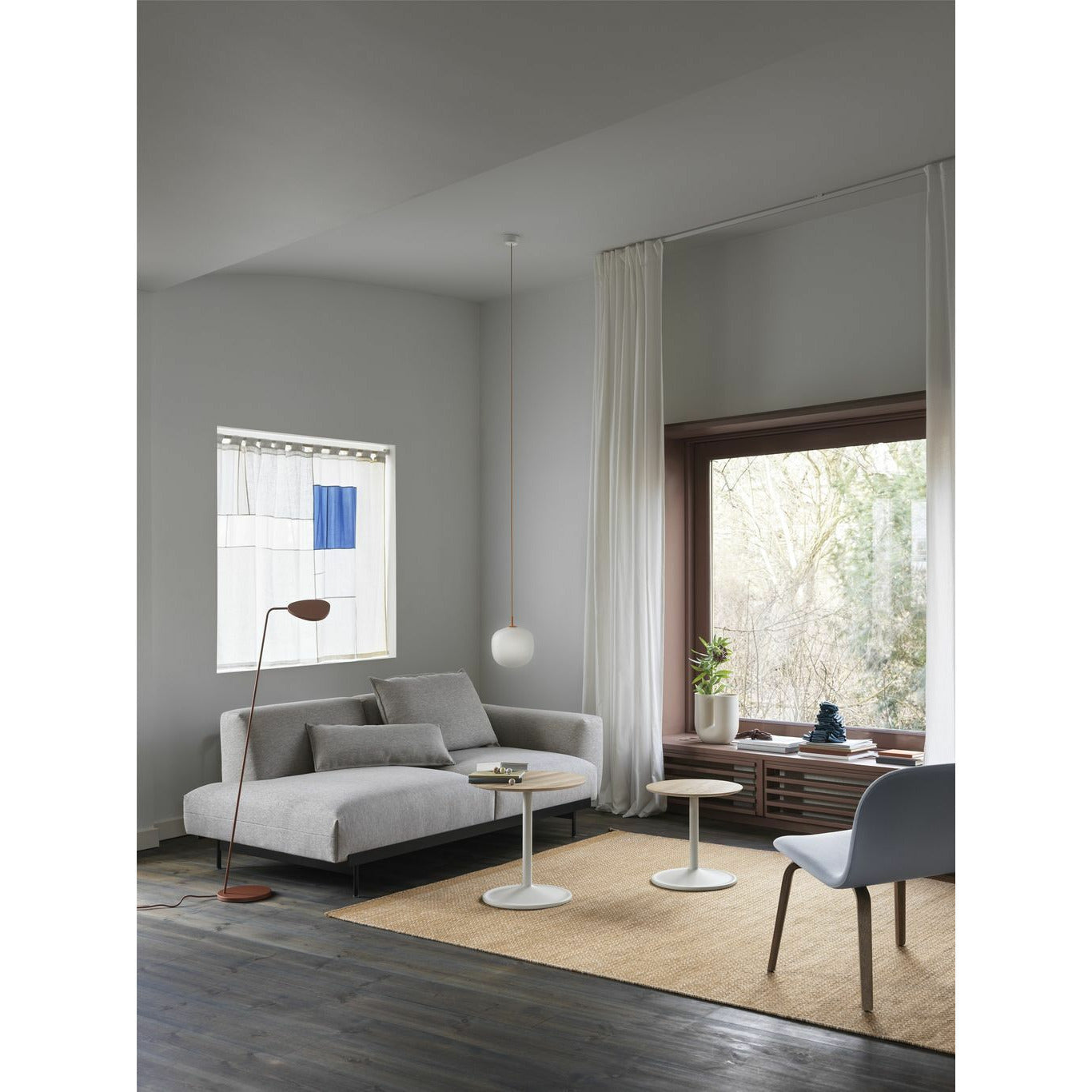 Muuto Blød sidebord øx H 41x40 cm, fast eg/off white