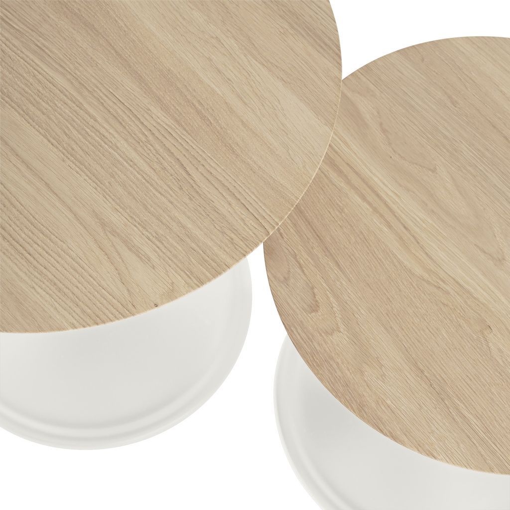 Muuto软边桌ØxH 41x48厘米，固体橡木/折白