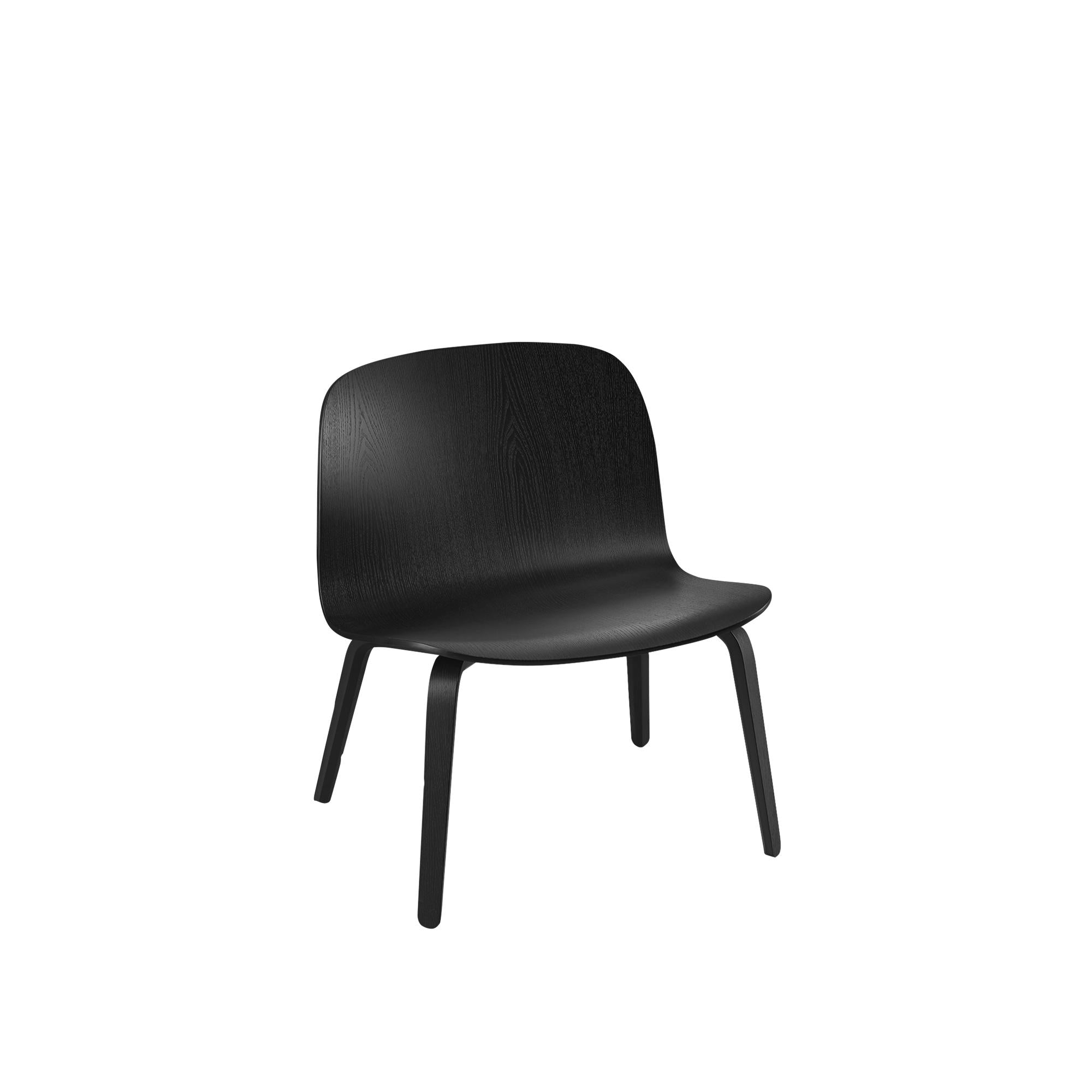 Muuto Visu lounge stoel houten benen, houten stoel, zwart