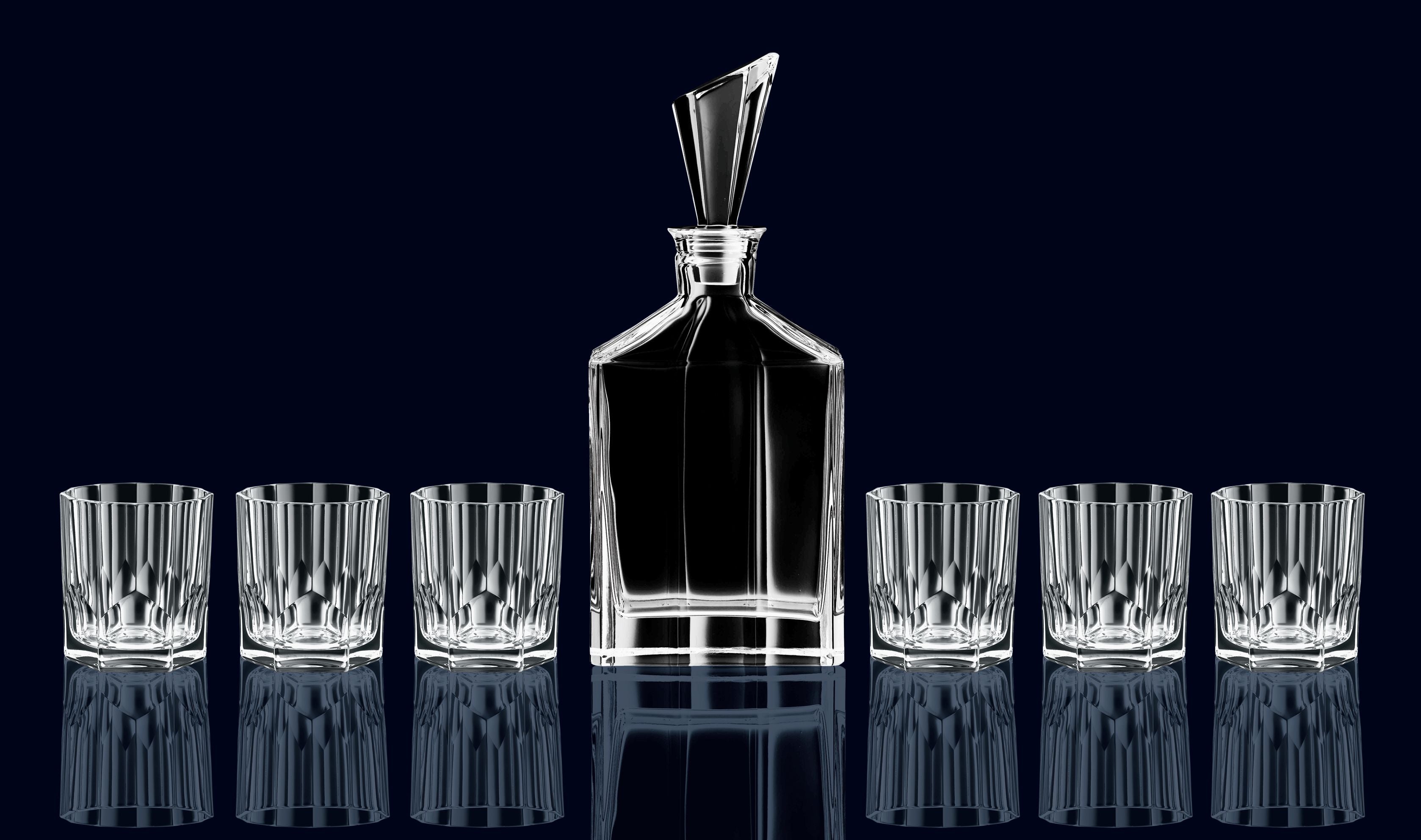 Nachtmann Aspen whisky set, karaf + 6 glazen