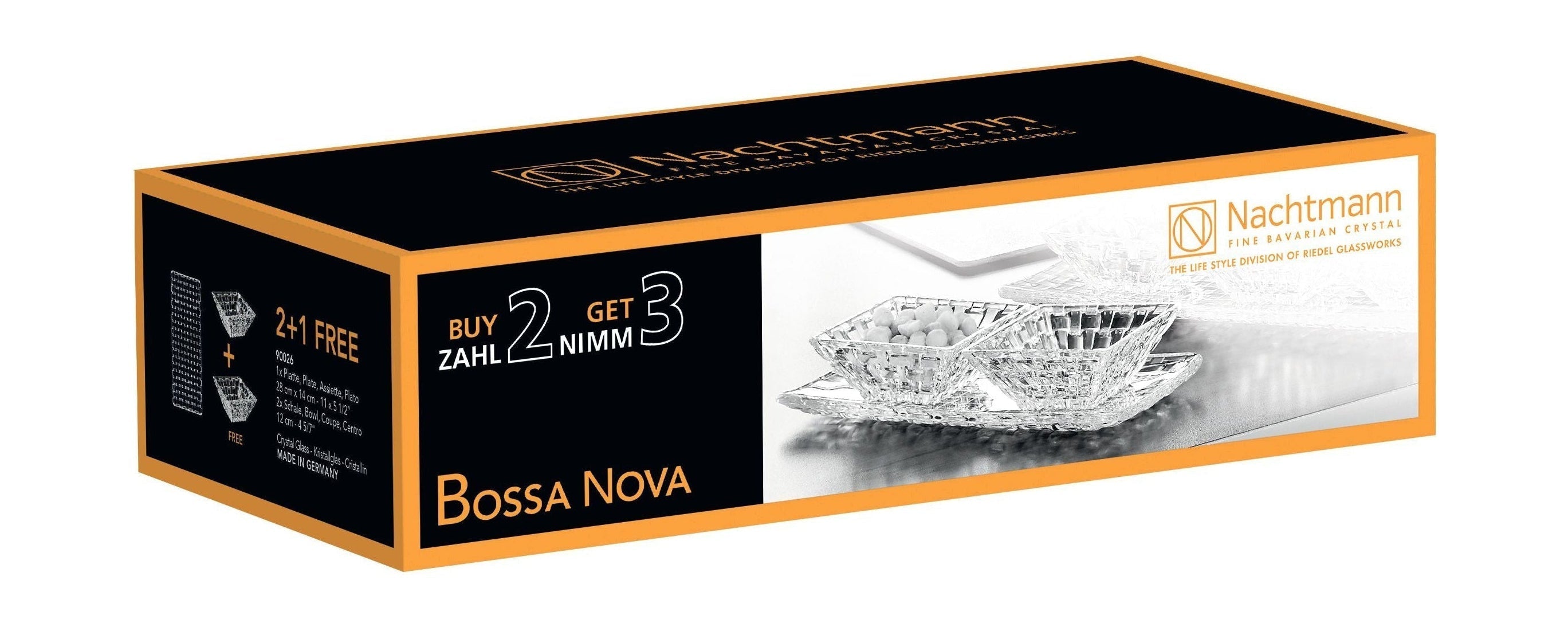 Nachtmann Bossa Nova Crystal Bowls Advantage Set, sett med 3