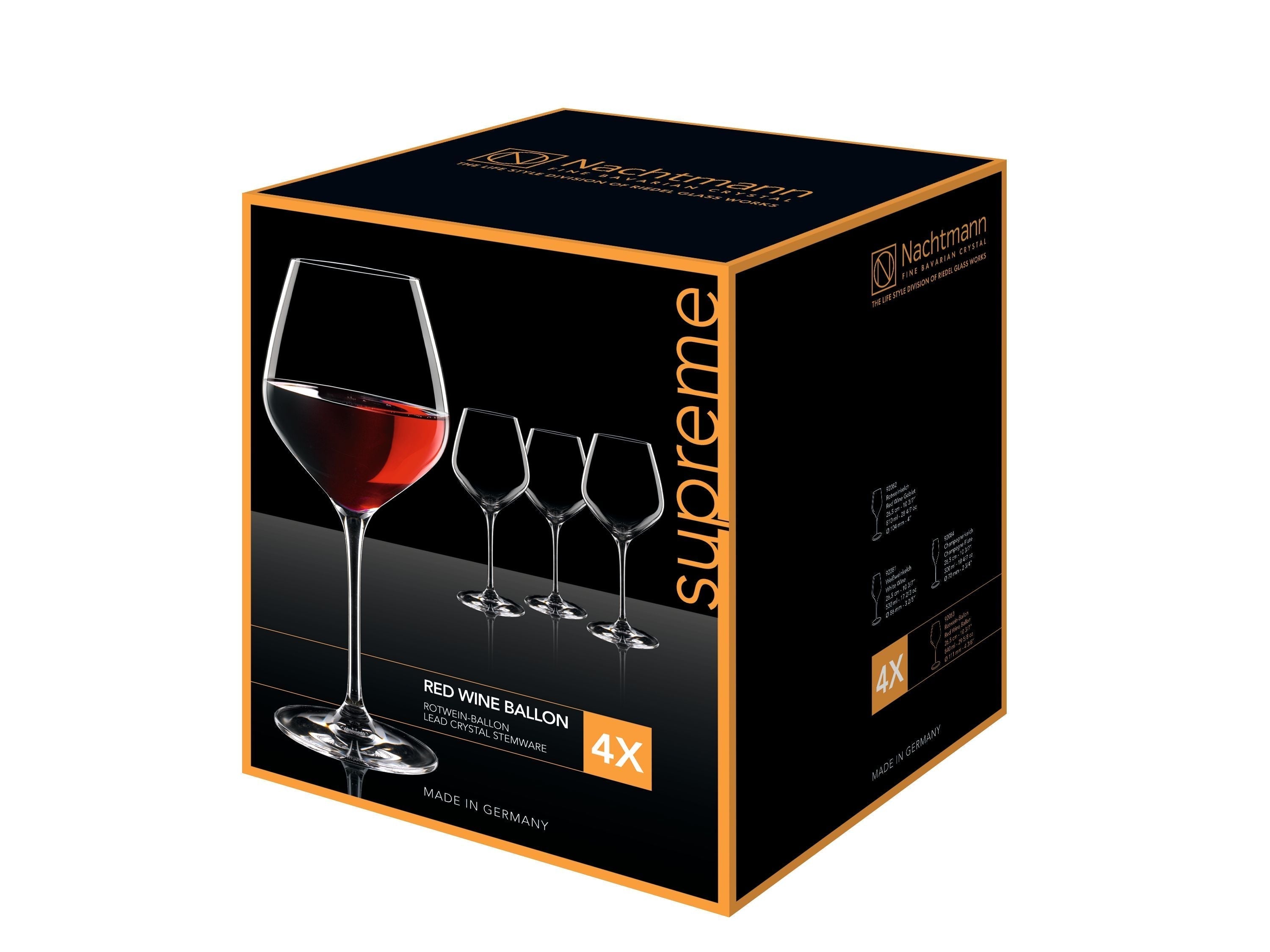 Nachtmann Supreme Bourgogne röda vinglas 840 ml, uppsättning av 4