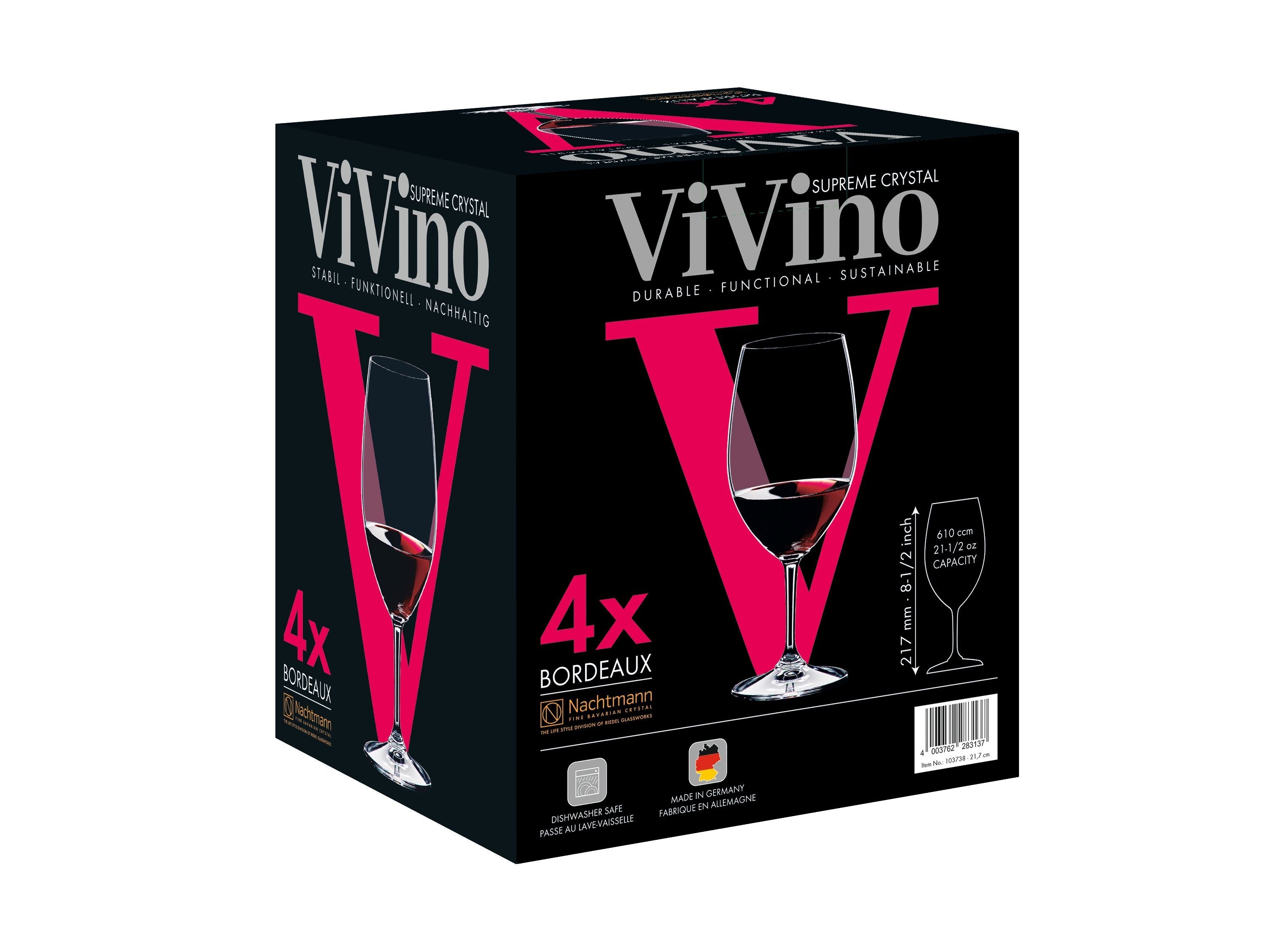 Nachtmann VI Vino Burdeos Glass 610 ml, conjunto de 4