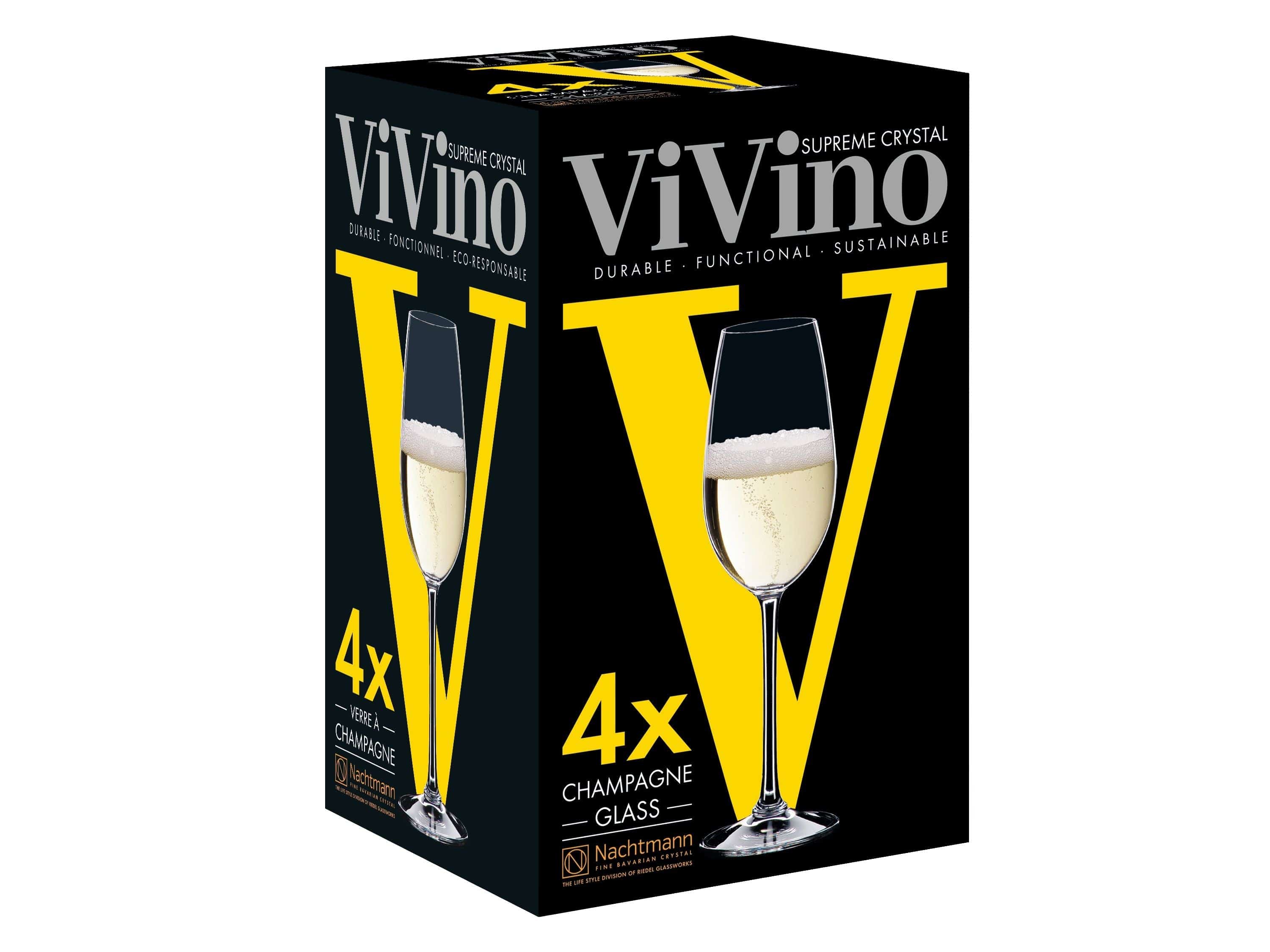 Nachtmann VI Vino Champagne Glass 260 ml, sett med 4