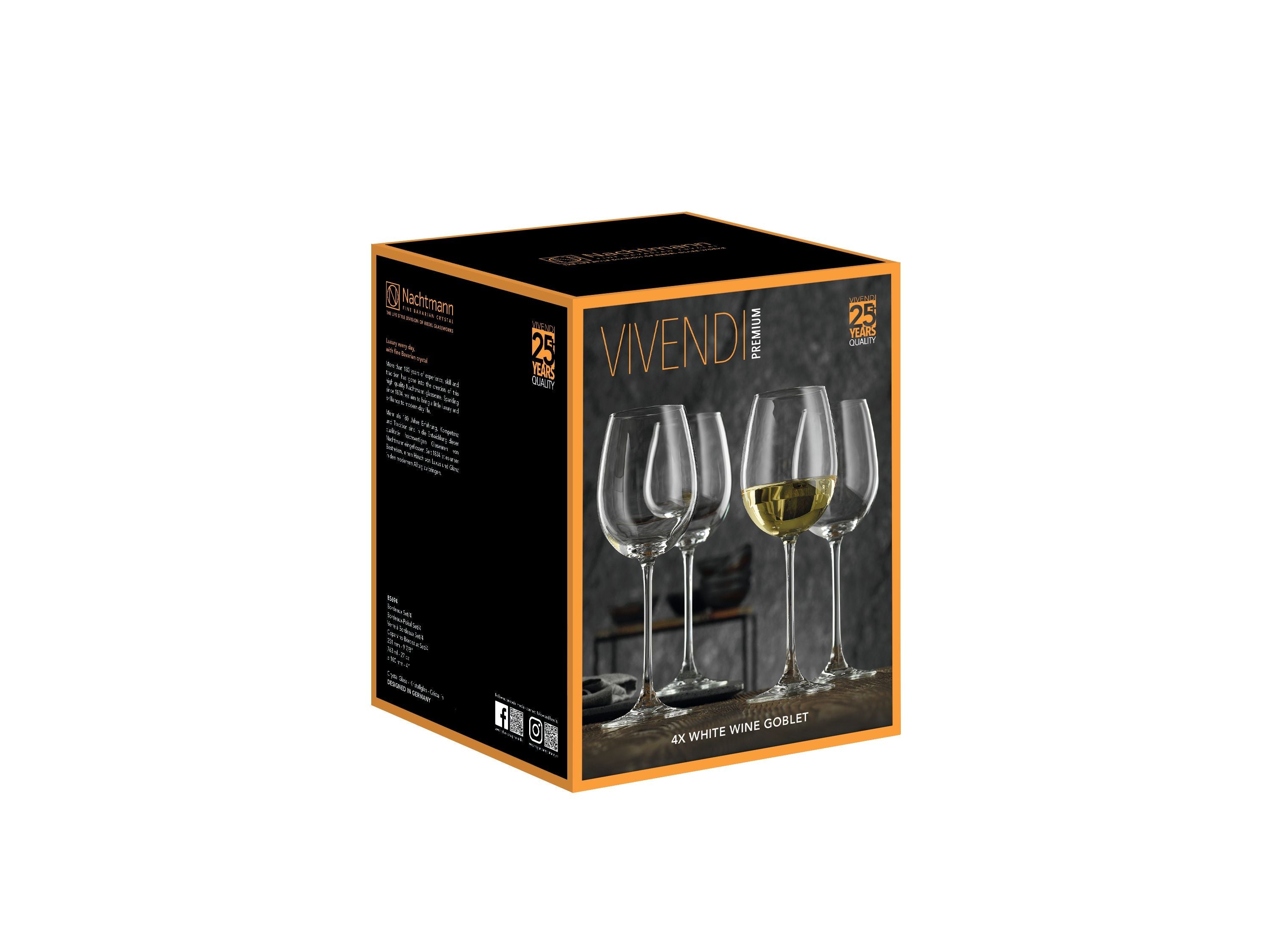 Nachtmann Vivendi Premium Weißwein Kelch Weinglas 387 Ml, Satz von 4