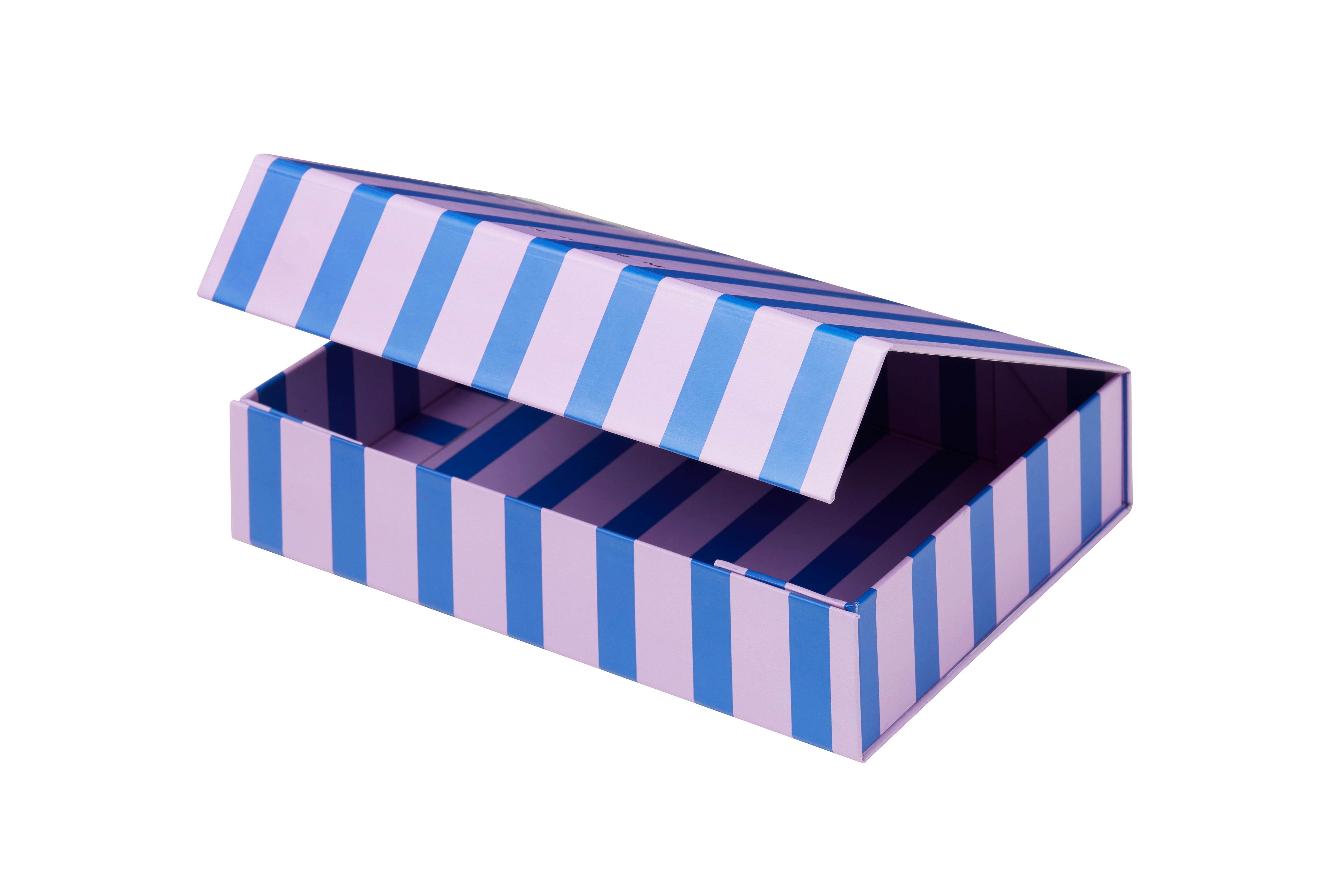 Notem Studio Bille Box Medium, Blue and Lavendel Stripe