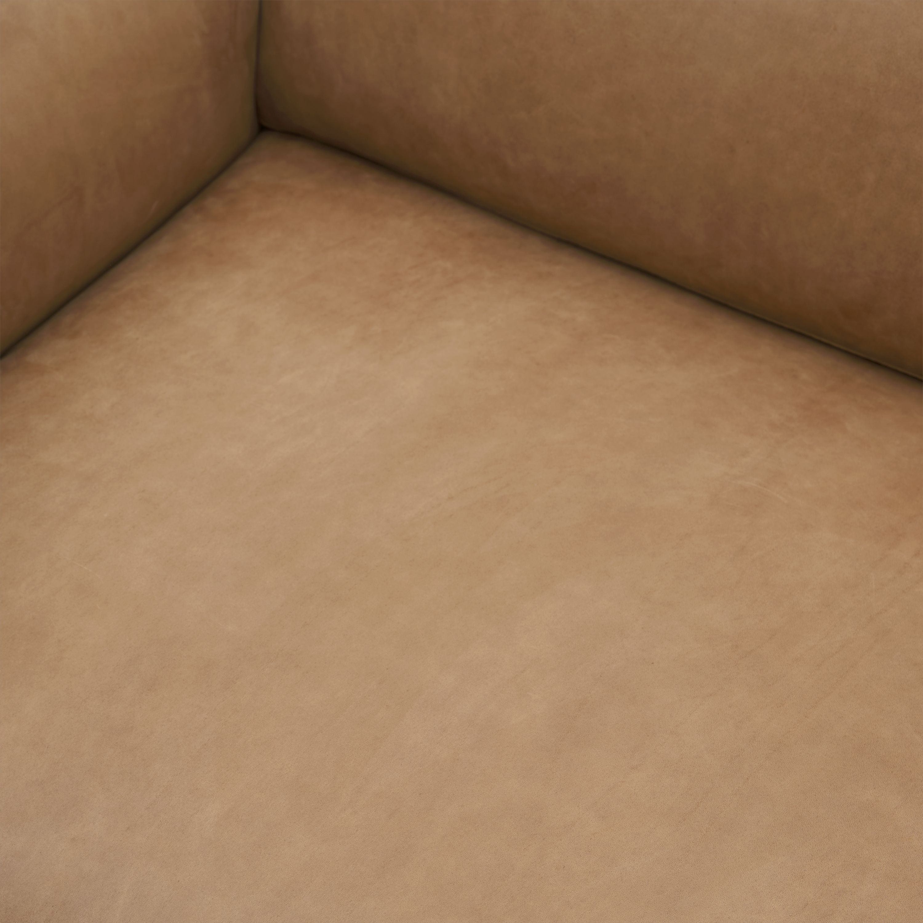 Muuto Outline sofá 3 plazas gracia de cuero, camello/aluminio