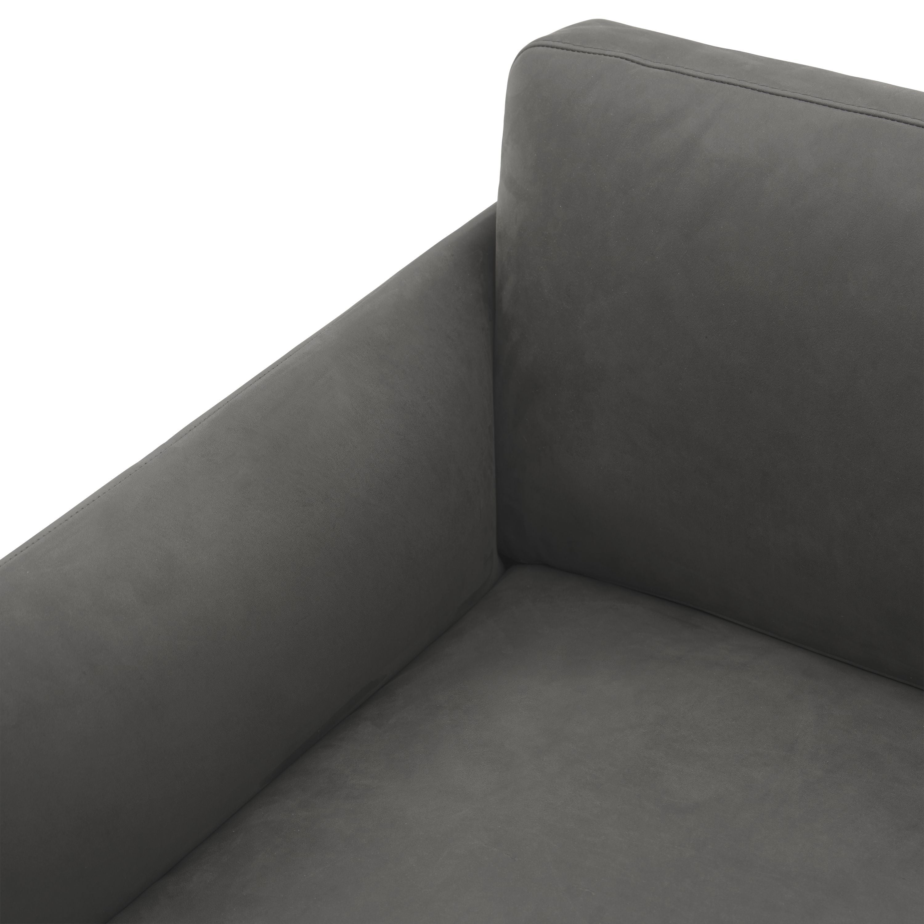 Muuto大纲沙发3座宽剂皮革，灰色/黑色