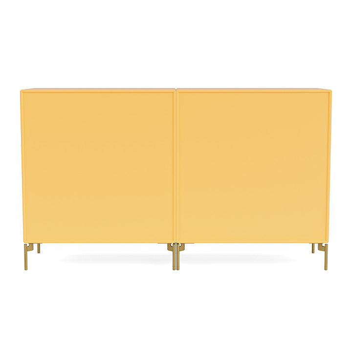 Montana coppia la classica sideboard con gambe, acacia/ottone