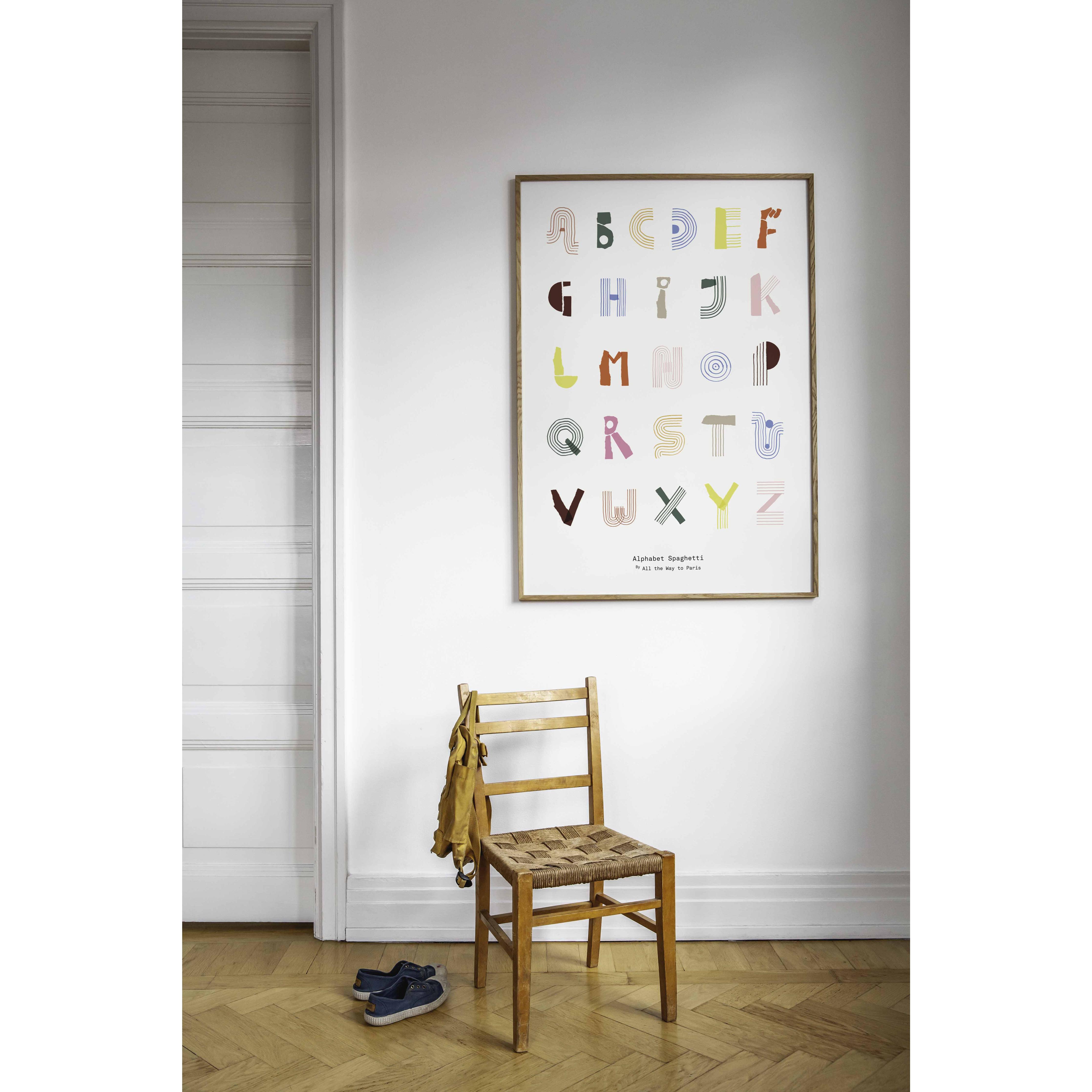 Paper Collective Alphabet Spaghetti Eng Poster 70x100 cm, flerfarget