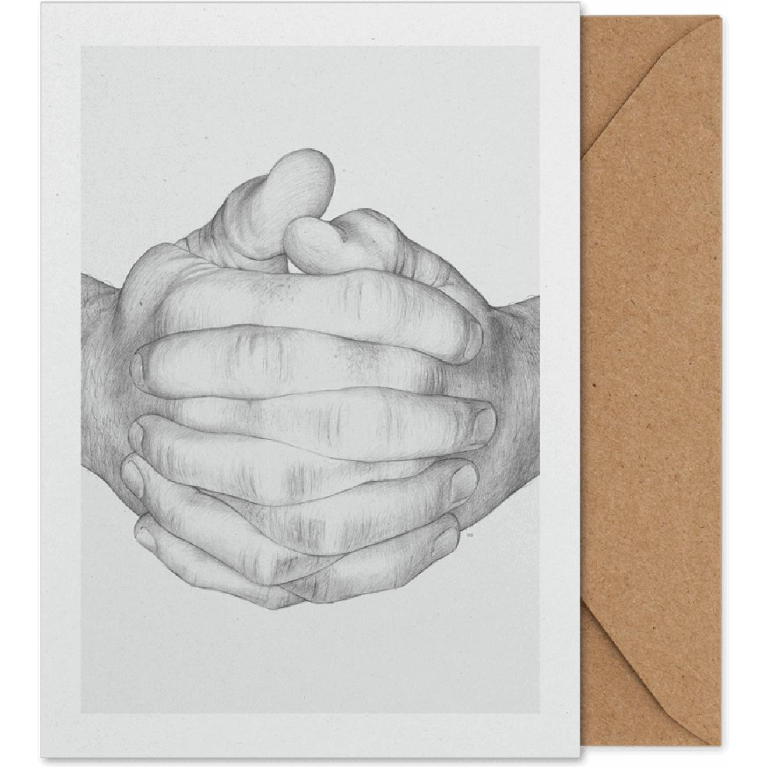 Paper Collective Gefaltete Hände Kunstkarte