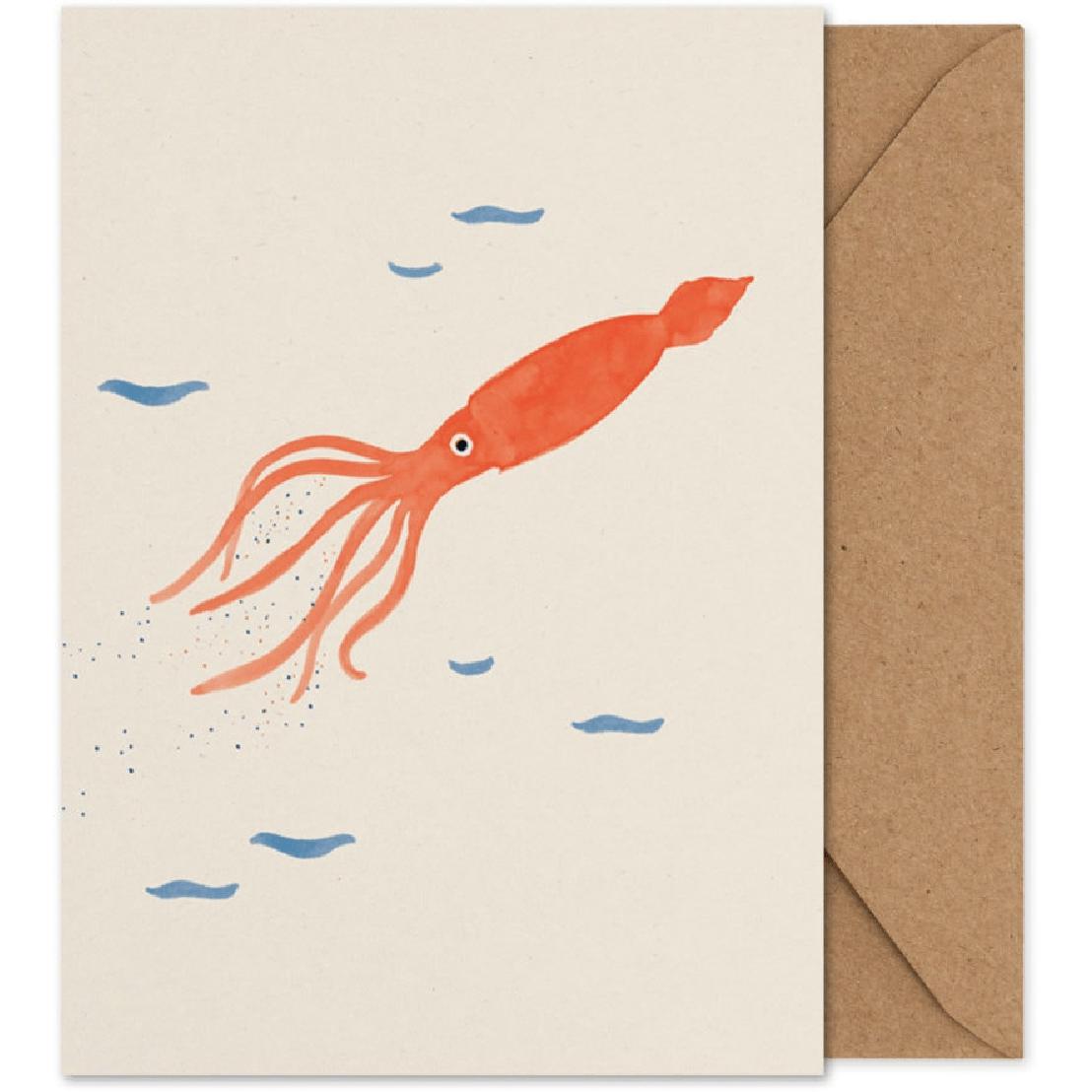 Paper Collective Sid la tarjeta plegada de calamar