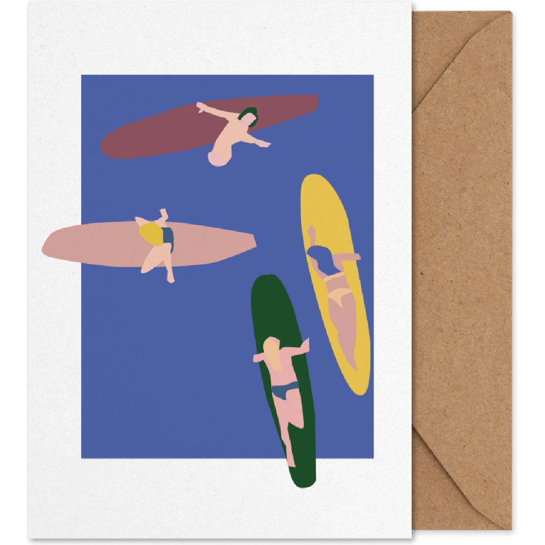Paper Collective Carte d'art des surfers