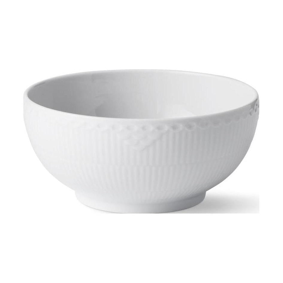 Royal Copenhagen Bol à demi-dentelle à canon blanc, 18 cm