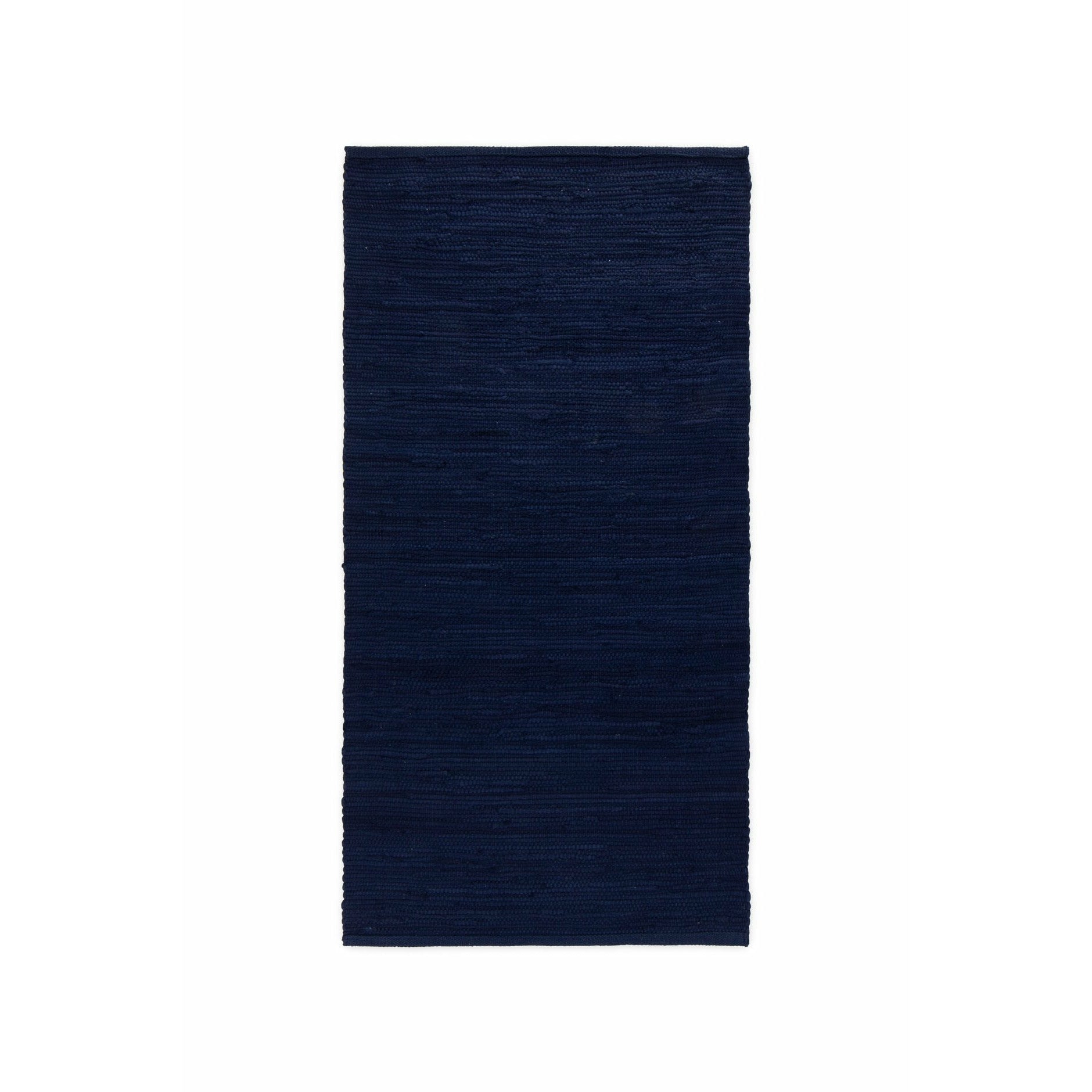 Tappeto di cotone solido in cotone profondo oceano blu, 140 x 200 cm